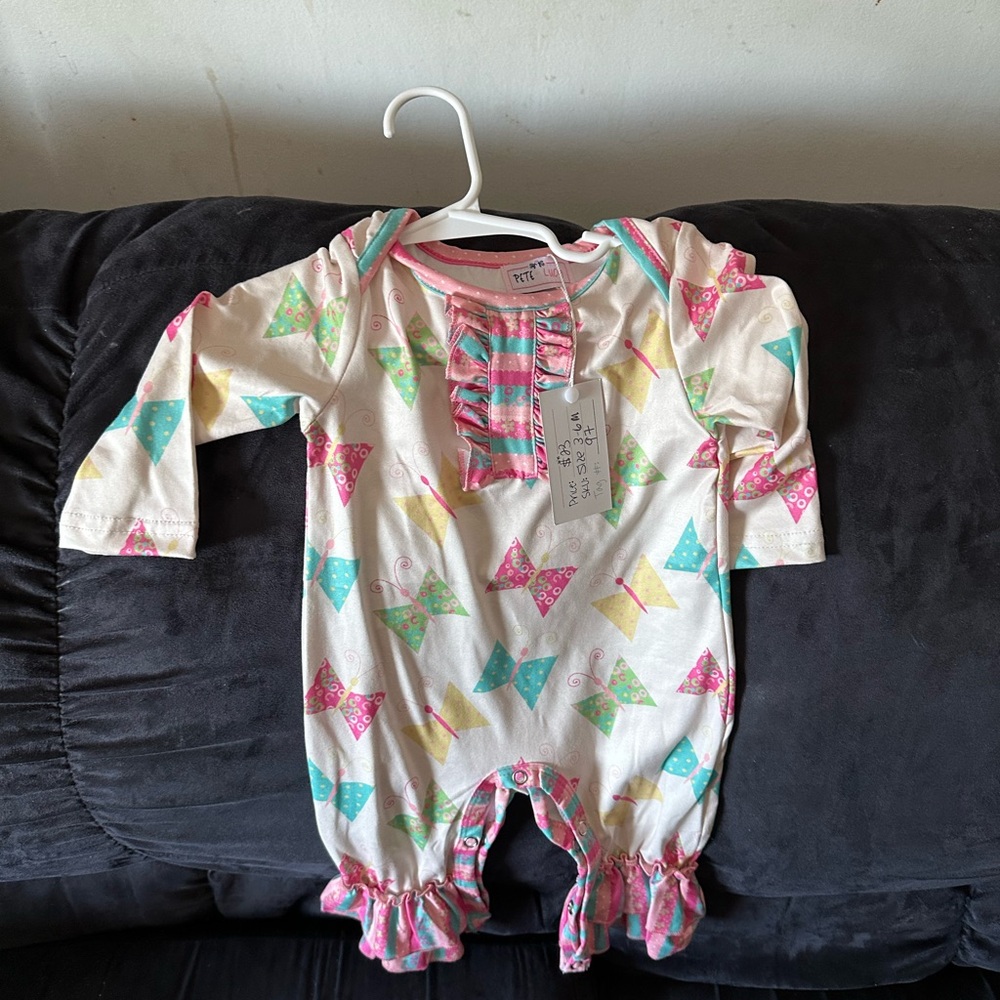 Charming Pink and Green Kids Footie